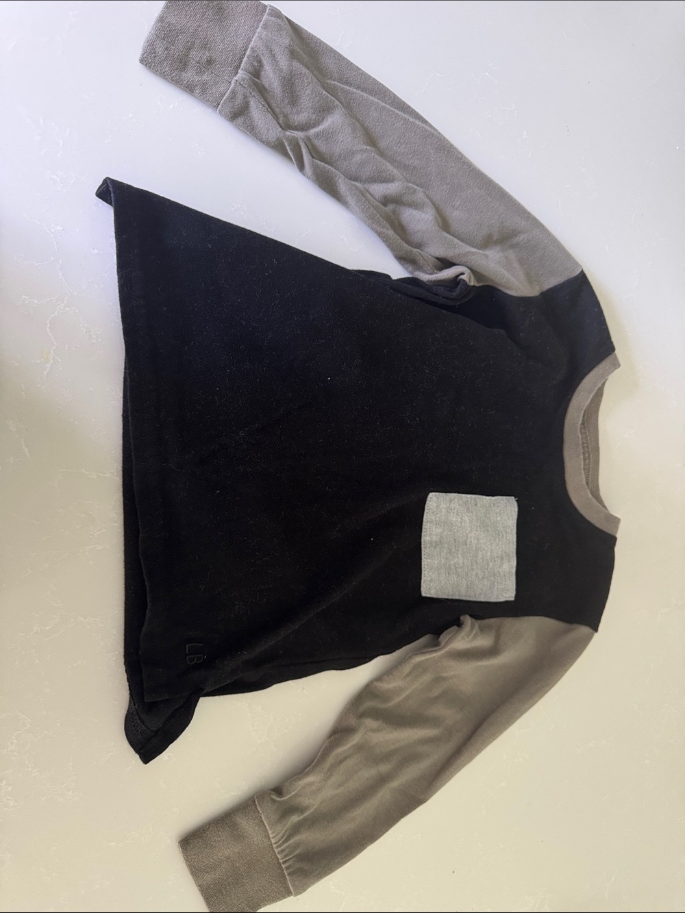 Little Bipsy Black and Gray Two-Tone Crewneck Sweater